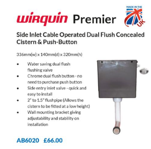 Wirquin Premier Concealed Cistern