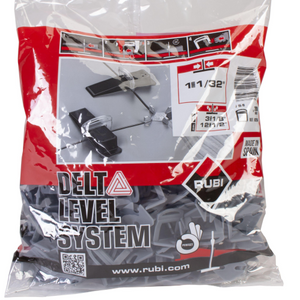 Delta Rubi Levelling System 1mm 1/32" 3-12mm Bag 200